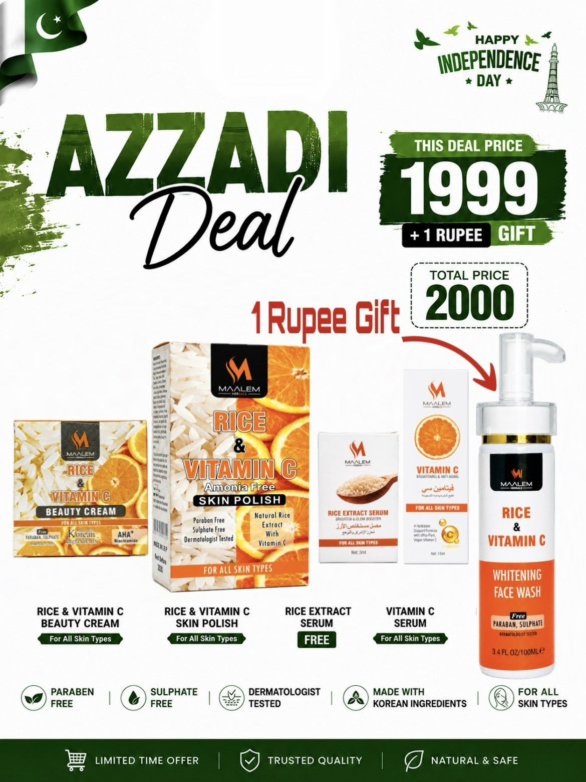 Azadi Deal 1 - Complete Skin Glow Routine + Free Gift
