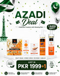 Azadi Deal 3- Mega Glowing Bundle (Beauty Cream + Vitamin C Serum + Rice Serum + Sunblock + FREE Face Wash)